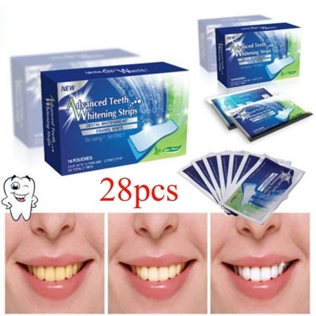 28pcs/ 56pcs Advanced Teeth Whitening Strips Professional White Strips Tooth Bleaching (Best White Strips For Yellow Teeth)