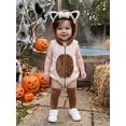 thumbnail image 3 of Cjfdfy Newborn Baby Boy Girls Halloween Raccoon Costume Outfit Raccoon Fleece Sleeveless Hooded Romper With Stockings Set Cute Baby Animal Halloween Fall Winter Clothes 0-18 Months, 3 of 9