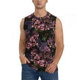 thumbnail image 3 of Uemuo Orchids Flowers Pattern Men's Sleeveless T-Shirt,Muscle Athletic Tank Top, Moisture-wicking Quick-dry Breathable Classic Tee Top for Gym Run Outdoor Sports-Medium, 3 of 8