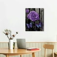thumbnail image 2 of Purple Flower Canvas Wall Art for Bathroom Purple Rose Poster Prints Rustic Purple Flowers Painting for Kithcen Home Decor Purple Rose Flowers and Butterfly Pictures - 16x20 Inch, 2 of 3