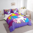 thumbnail image 3 of Erosebridal Purple Unicorn Bedding Full Size, Initial B Bed Set, Cartoon Monogrammed Reversible Bed in a Bag Full size, Super Cozy Room Decorative, 7pcs, 3 of 7