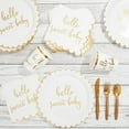thumbnail image 2 of Sparkle and Bash Baby Shower Decorations Dinnerware Set - 144-Piece, Serves 24, Gold - Baby Shower Plates, Cups, Utensils & Napkins, 2 of 6