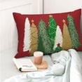 thumbnail image 2 of Christmas Pillow Covers 12x20 Set of 2 Christmas Decor Linen Pillowcase Winter Christmas Decorative Red Throw Pillows Christmas Tree Stars Holiday Decor Outdoor Cushion Covers for Couch Home, 2 of 6
