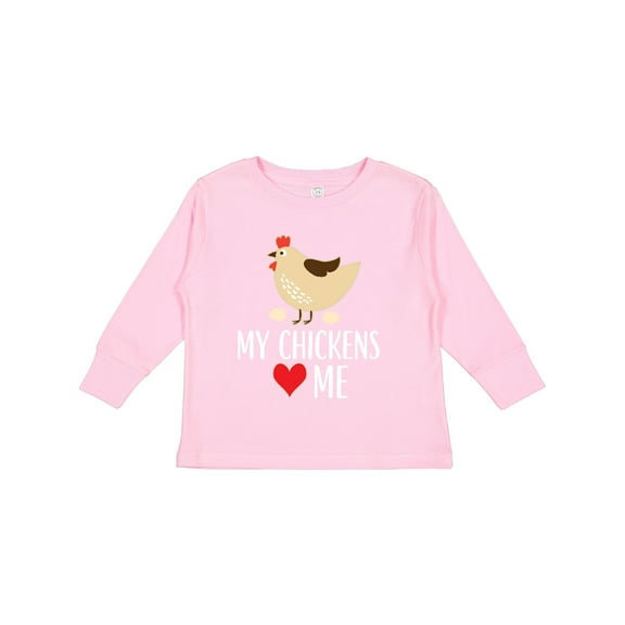 Inktastic My Chickens Love Me Boys or Girls Long Sleeve Toddler T-Shirt