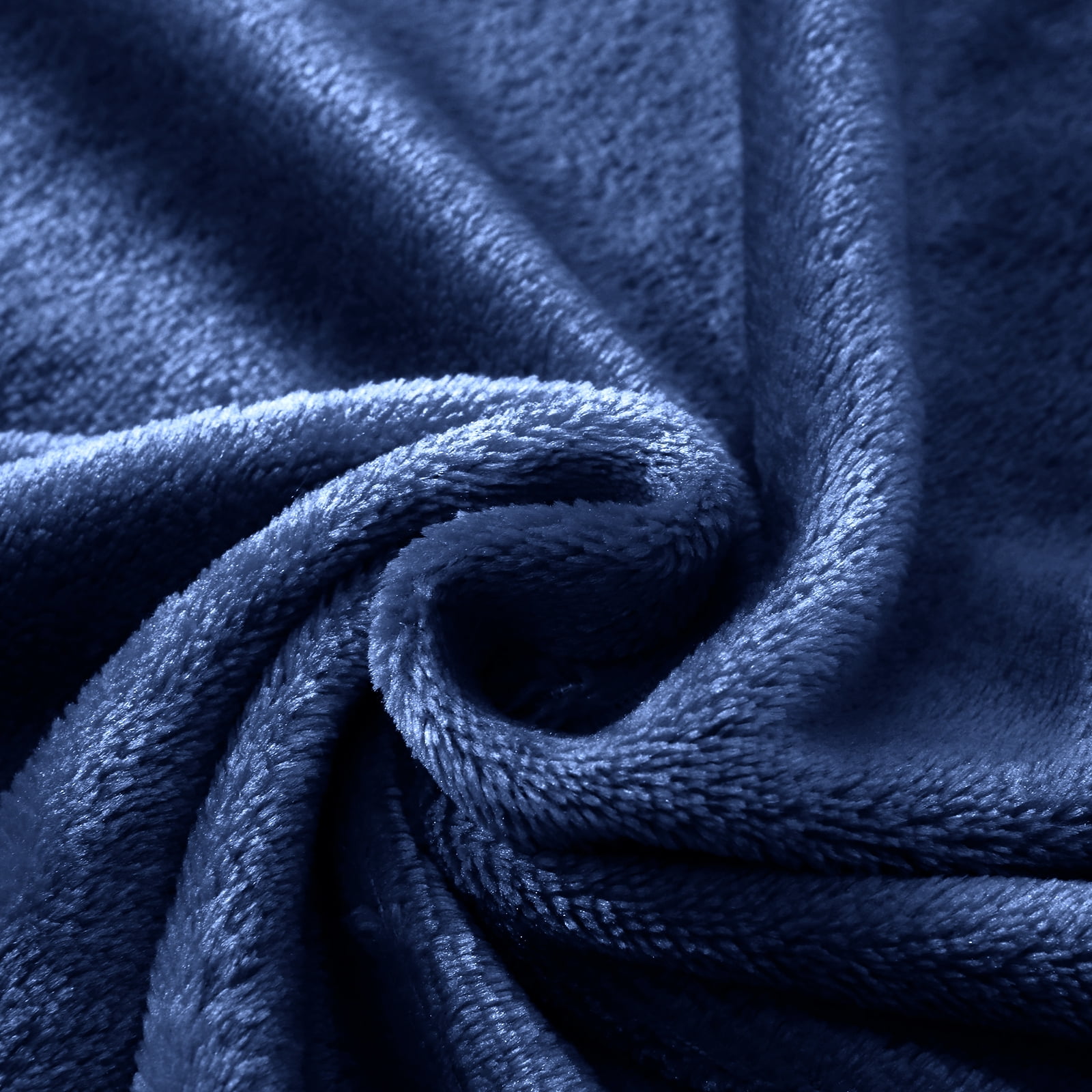 Utopia Bedding Fleece Blanket Queen Size Navy Blue Soft Luxury Microfiber - Open