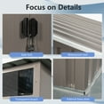 thumbnail image 3 of 6ft x 5ft Outdoor Storage Shed with Sliding Doors and Padlock, Metal Tool Cabinet with Window and Metal foundation, Waterproof Tool Sheds for Backyard Garden Patio Lawn, Gray, 3 of 9