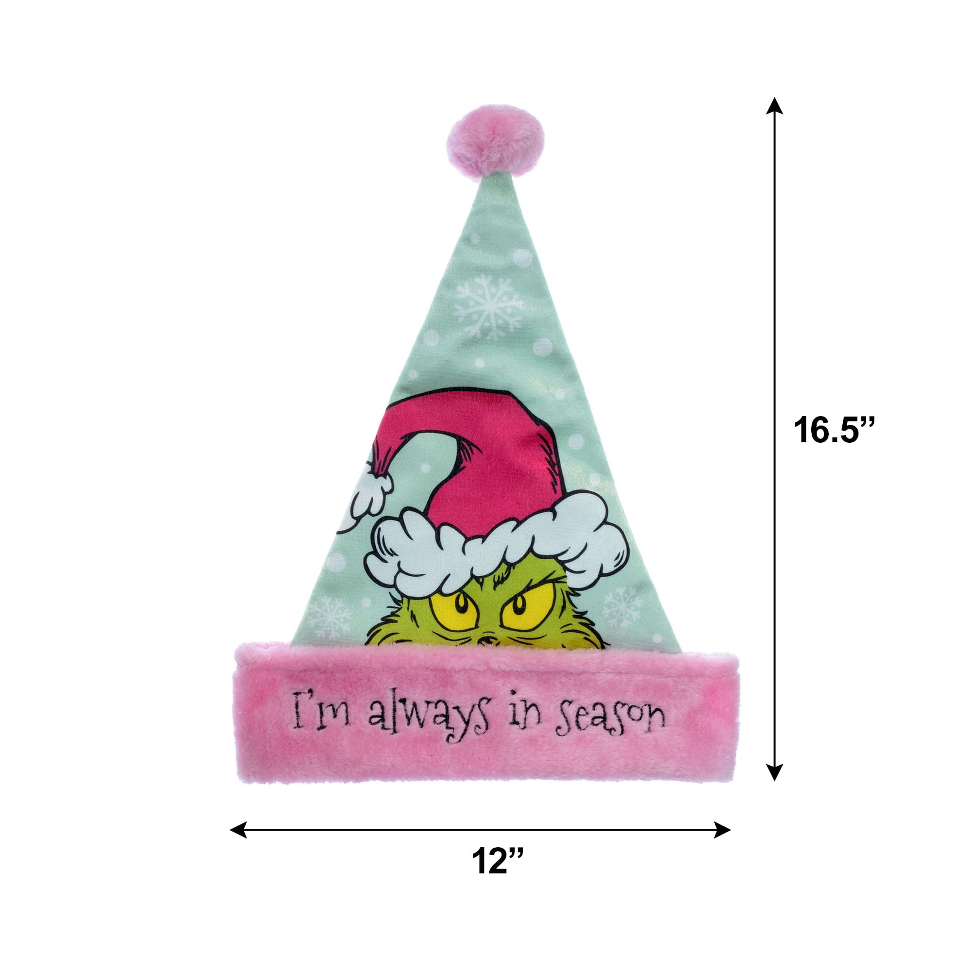 Dr. Seuss The Grinch Christmas Santa Hat – “I’m Always in Season” Design