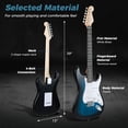 thumbnail image 3 of Costway 39" Electric Guitar Beginner Kit with Amplifier, Classic SSS Pickup, Gig Bag, Capo Blue, 3 of 10