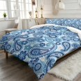thumbnail image 2 of Qpednta Blue Paisley Duvet Cover Set All-Season Bedding Comforter Set Lightweight Comforter Cover 3-Piece Comforter Bedding Set for Apartment & College Dorm Decor, 2 of 7