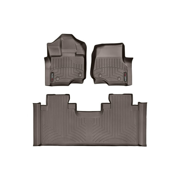 WeatherTech Custom Fit FloorLiners compatible with 2021-2025 Ford F-150 - 1st & 2nd Row, Cocoa
