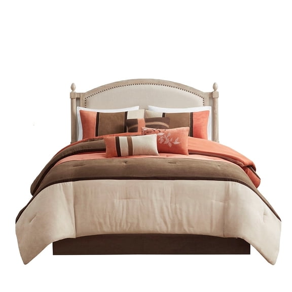 Gracie Mills Kimberly 7-Piece Microsuede Comforter Set Blue Multi Color GRACE-3263