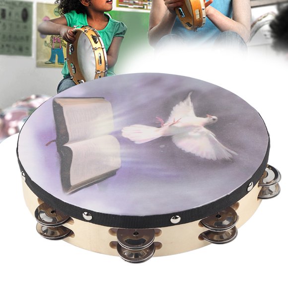 Percusión de Mano, Pandereta, Fácil de Tocar Para El Concierto de la Iglesia de la Fiesta de Baile del Festival