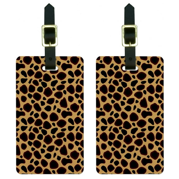 Cheetah Print Luggage Tags Suitcase Carry-On ID, Set of 2