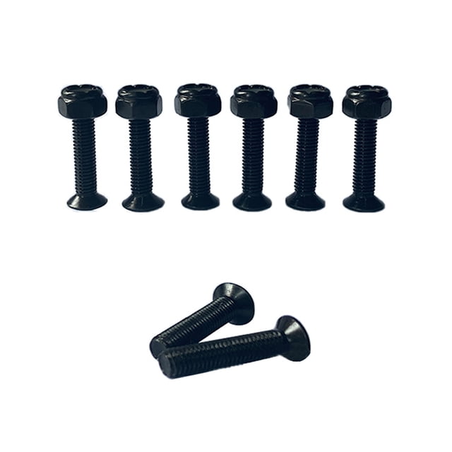 Advancent Juego de tuercas de clavos para puente de monopatín, herramientas de repuesto a prueba de herrumbre para Longboard, tornillos profesionales para patinar Negro 35mm Advancent OD020061-04