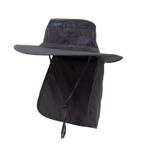 Mens UPF 50  Sun Protection Cap Wide Brim Fishing Hat with Neck Flap