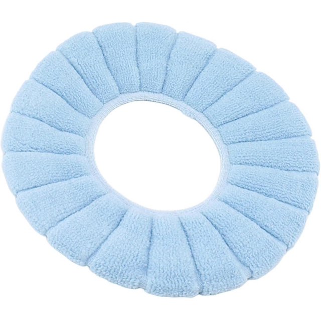 fundas de asiento de inodoro suaves y gruesas para baño, cómodas de repuesto, lavables, reutilizables y antideslizantes (azul)