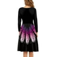 thumbnail image 3 of FKELYI Purple Butterfly Women Dresses Comfortable Women's Wear to Work Dresses Midi Size M A Line Skater Casual Twirly Dress, 3 of 4