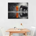 thumbnail image 2 of COMIO  - Thai Elephant Canvas Wall Art Peaceful Monk Pictures Painting Zen Massage Room Wall Decoration Framed Artwork, 2 of 4
