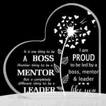 Best Boss Gifts for Women, Boss Lady Gifts for Women, Inspirational Quotes Office Gifts for Women, Acrylic Heart Keepsake for Christmas Female Leader 3.94 x 3.94 Inch