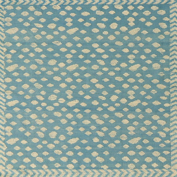 Ahgly Company Indoor Square Abstract Cadet Blue Green Abstract Area Rugs, 4' Square