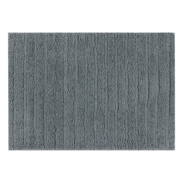 Mainstays Tufted Stripe 2 Piece Bath Rug Bundle, Soothing Gray, 17" x 24"