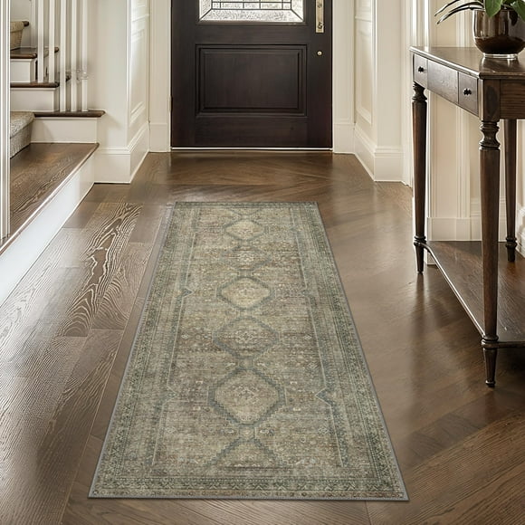 GENIMO Runner Rug 2x8 Machine Washable Hallway Runners, Non-Slip Low Pile Carpet Runner Rugs for Living Room Entryway Bedroom Kitchen Runner