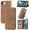 Brown, variant on Flip Wallet Case Compatible with iPhone 16e, PU Leather Magnetic Folio Cover with with Card Holder & Stand Function Shockproof Durable Full Protection Phone Case, for Men Women, Black