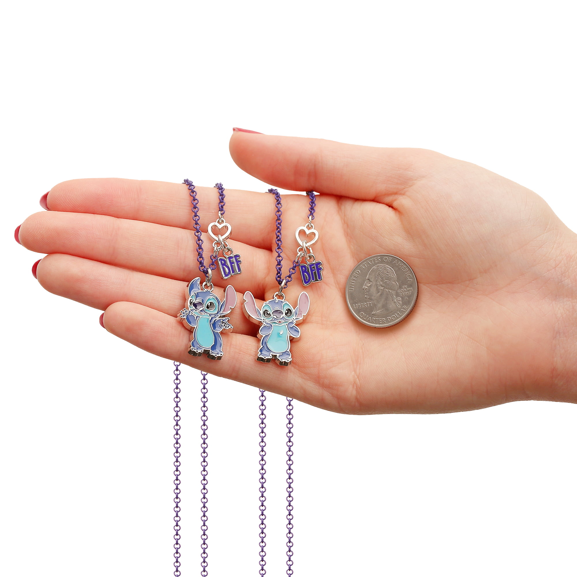 Anime Lilo & Stitch Necklace Stitch Ear Pendant Friend Double Necklace  Disney Kawaii Heart-shaped Jewellery Accessories Gifts - AliExpress