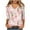 Pink#4, variant on Up to 70% Off! Xuniizn 3/4 Length Sleeve Women Tops Summer Casual V Neck Printed Shirts Lightweight Loose Holiday Shirts