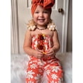 thumbnail image 1 of Kmbangi Baby Girls Rompers Infant Flower Print Off Shoulder Sleeveless Bodysuit with Headband Newborn Tube Tops Jumpsuits, 1 of 9