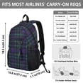 thumbnail image 3 of JIALIOU 14" Laptop Backpack Waterproof Airline Approved Stylish Casual Daypack for Travel Business College Work, Purple Blue Plaid Pattern, 3 of 8