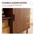 thumbnail image 2 of MARNUR Sideboard Buffet Cabinet 55" Storage Cabinet with 2 Sliding Tambour Doors, Adjustable Shelves for Kitchen Office Bedroom Hallway Entryway, Walnut, 2 of 11