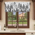 thumbnail image 6 of Black Grey Pine Tree Curtain Valances for Windows, Kitchen Valance Window Treatments Panel 2 Pack, Spring Botanical Watercolor Rod Pocket Short Curtains for Bathroom Bedroom 42 x 18 Inch, 6 of 8