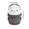 thumbnail image 3 of Glasses Bear Lunch Box Set,Double Layer Divided Bento Storage Container,Microwave Safe Leakproof Meal Box,Portable Student Office Lunch Carrier,Large Capacity Cutlery Handle Lunch Kit, 3 of 6