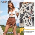 thumbnail image 3 of Trendy Western Skinny Belts for Women Adjustable Leather Thin Waist Belt for Dresses with Vintage Buckle, 3 of 6