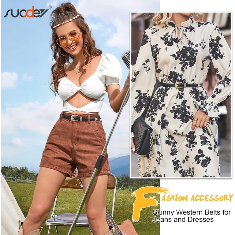 Trendy Western Skinny Belts for Women Adjustable Leather  display picture 1