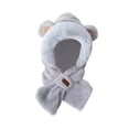 thumbnail image 2 of Rongfmy Winter Hat Scarf Set Funny Ear Protection Cap Shawl Wraps Hooded Hat for Cosplay Grey, 2 of 9