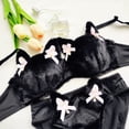 thumbnail image 6 of 1. Kitten Bowknot Accent Women's Furry Panties Japanese Cosplay Lingerie with Pearls Underwear Briefs, 6 of 9