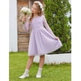 thumbnail image 4 of Arshiner Flower Girl Dress V Back Lace Long Sleeve Tulle Special Occasion Wedding Party Dresses, 4 of 6