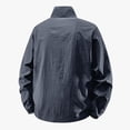 thumbnail image 6 of Men's Lightweight Windbreaker Jacket with Stand Collar and Zippered Pockets Featuring Full Zip Design Dark Gray XXL, 6 of 9