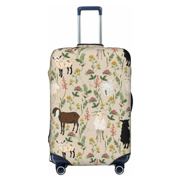 Travel Luggage Cover Protector - Painted Cute Goat Flower Anti-Scratch Suitcase Covers Fits 18-32 Inch Luggage
