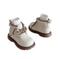 thumbnail image 6 of Girls Girls' Dress ShoesBoots Winter Short Boots Side Zipper Lace Up Cute Design Non Slip Sole Warm Faux Leather Boots For Toddler Little Big Girls School Daily, 6 of 8
