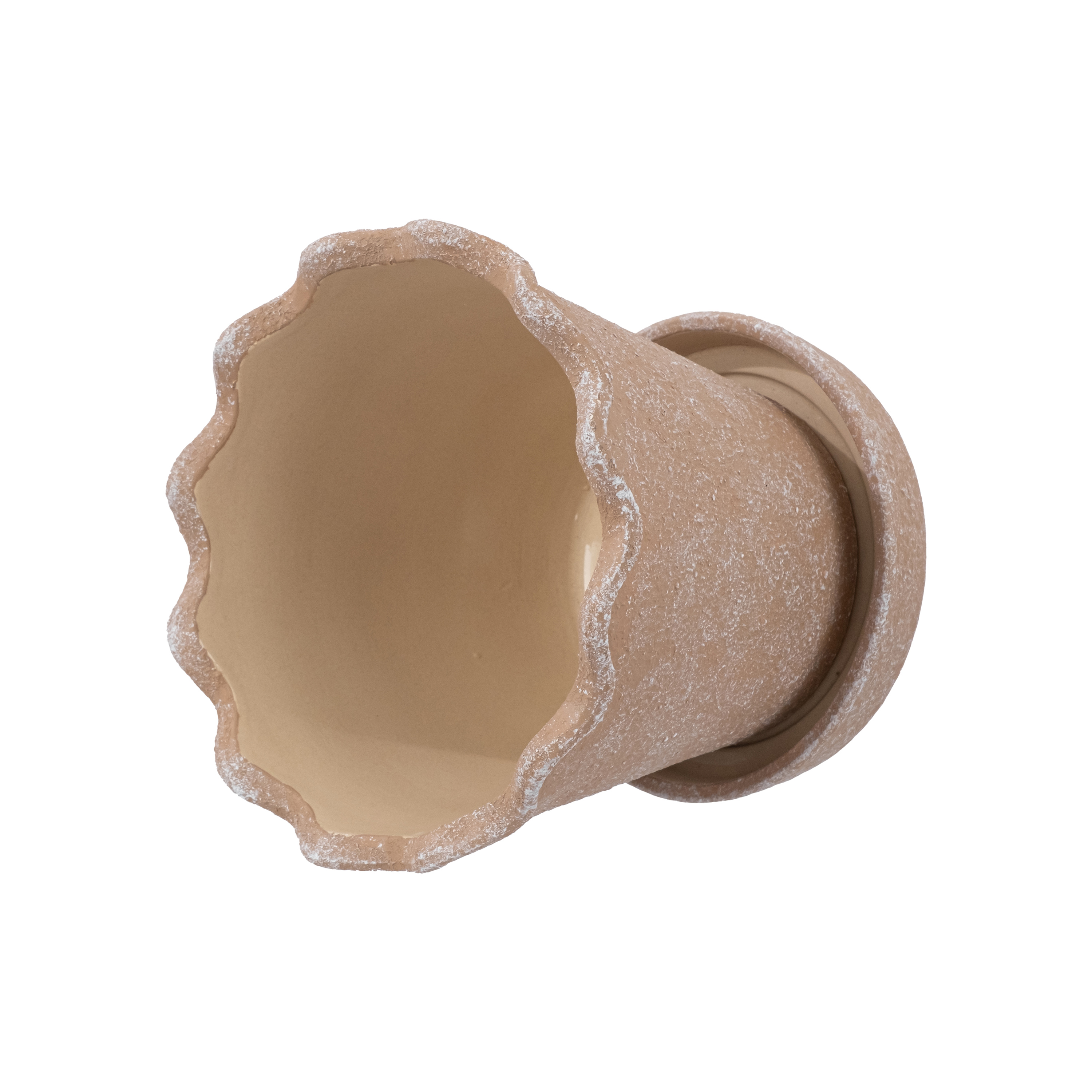 My Texas House 8-Inch Ceramic Wave Planter, Brown photo 3