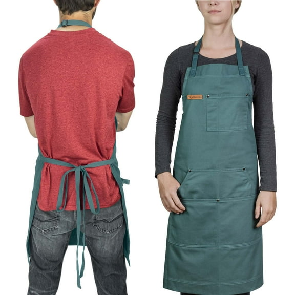 Chef Pomodoro Chef Apron for Men and Women with Pockets (Spruce)