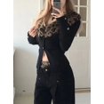 thumbnail image 4 of DEEPTOWN-cárdigan de leopardo para mujer, ropa de calle de manga larga con cuello en V japonés Gyaru, cárdigan Sexy ajustado, suéter Y2k Vintage, Top Autuam, 4 of 5