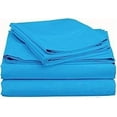 thumbnail image 3 of Ultra-Soft & Breathable Luxury Bedding ! 600 Thread Count 100% Egyptian Cotton Twin Size 4 Piece Sheet Set Fit 9" Inch to 12" Inch Deep Pocket { Turquoise Solid }, 3 of 6