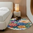 thumbnail image 3 of Colorful Summer Succulents Round Area Rug 3 FT, Small Kitchen Bathroom Mats, Spring Floral Watercolor Washable Indoor Outdoor Throw Runner Carpet Non-Shedding Doormat for Table Shower Sofa Entryway, 3 of 8