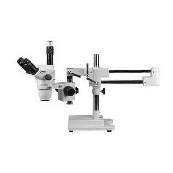 AmScope 2X-225X Trinocular Boom Stereo Microscope w/ Focusable Eyepieces New