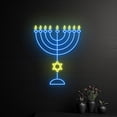 thumbnail image 2 of Handmadetneonsign Menorah Neon Sign, Jewish Holiday Led Sign, Hanukkah Neon Light, Chanukah Led, 2 of 5