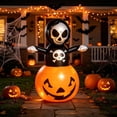 thumbnail image 5 of ICQOVD Halloween Inflatable Pumpkin Skull Light,Waterproof LED Halloween Decoration for Yard,Lawn,Garden,Porch and Outdoor Party Decor, 5 of 7